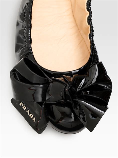 prada flats big bow|prada bow ballerina flat.